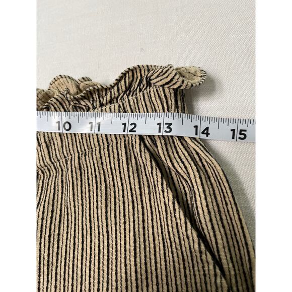 THE GREAT Linen Blend Paperbag Striped Straight Leg Pants Size 1 - Picture 5 of 8